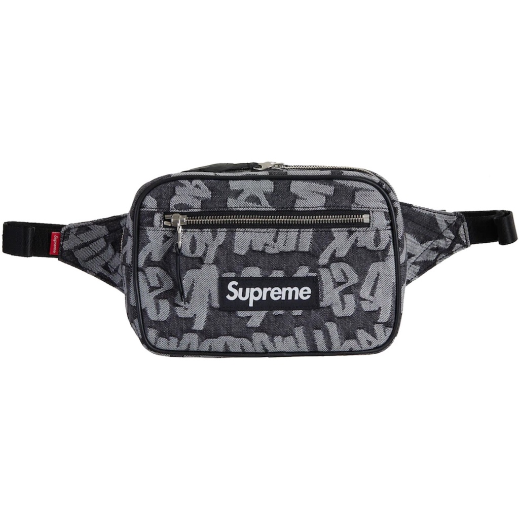 Crossbody Bag SUPREME FAT TIP JACQUARD DENIM WAIST BAG BLACK