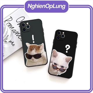 Ốp iPhone ốp lưng iPhone viền vuông bảo vệ camera in hình Mèo đeo kính Cool ngầu dành cho iP6 đến iP14promax - li393