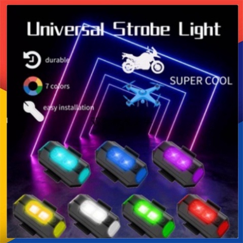 Đèn Nhấp Nháy Cảnh Báo Gắn Xe Máy Kiểu Máy Bay Điều Khiển Từ Xa Có Thể Sạc Lại