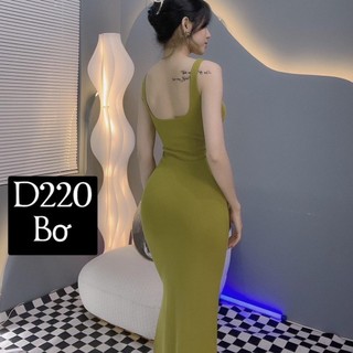D220 - Đầm body 2 dây bảng to basic
