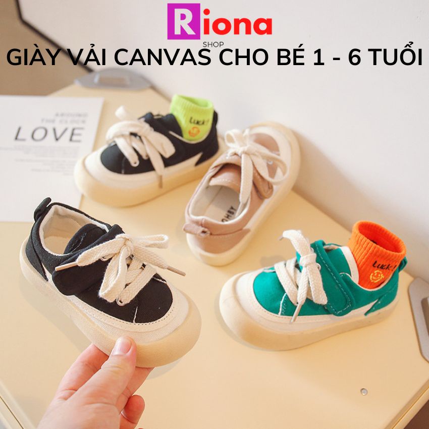 Giày vải cho bé canvas thể thao bé trai gái trẻ em Hàn Quốc giầy bata 1, 3 tuổi - 6 tuổi Rionashop