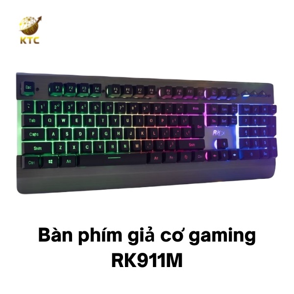 Bàn phím giả cơ RK 911M CHỐNG NƯỚC chơi game cực đã led RGB (Tặng kèm lót chuột)