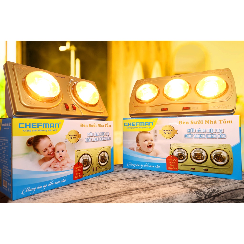 Đèn Sưởi Nhà Tắm 2 Bóng Hàng Chính Hãng HERA Bảo Hành Thân 60 Tháng, Tiết Kiệm Điện Năng, An Toàn Cho Người Sử D