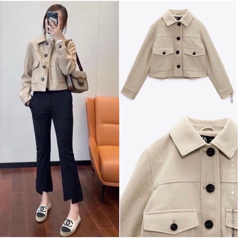 Áo khoác da lộn ZARA xuất