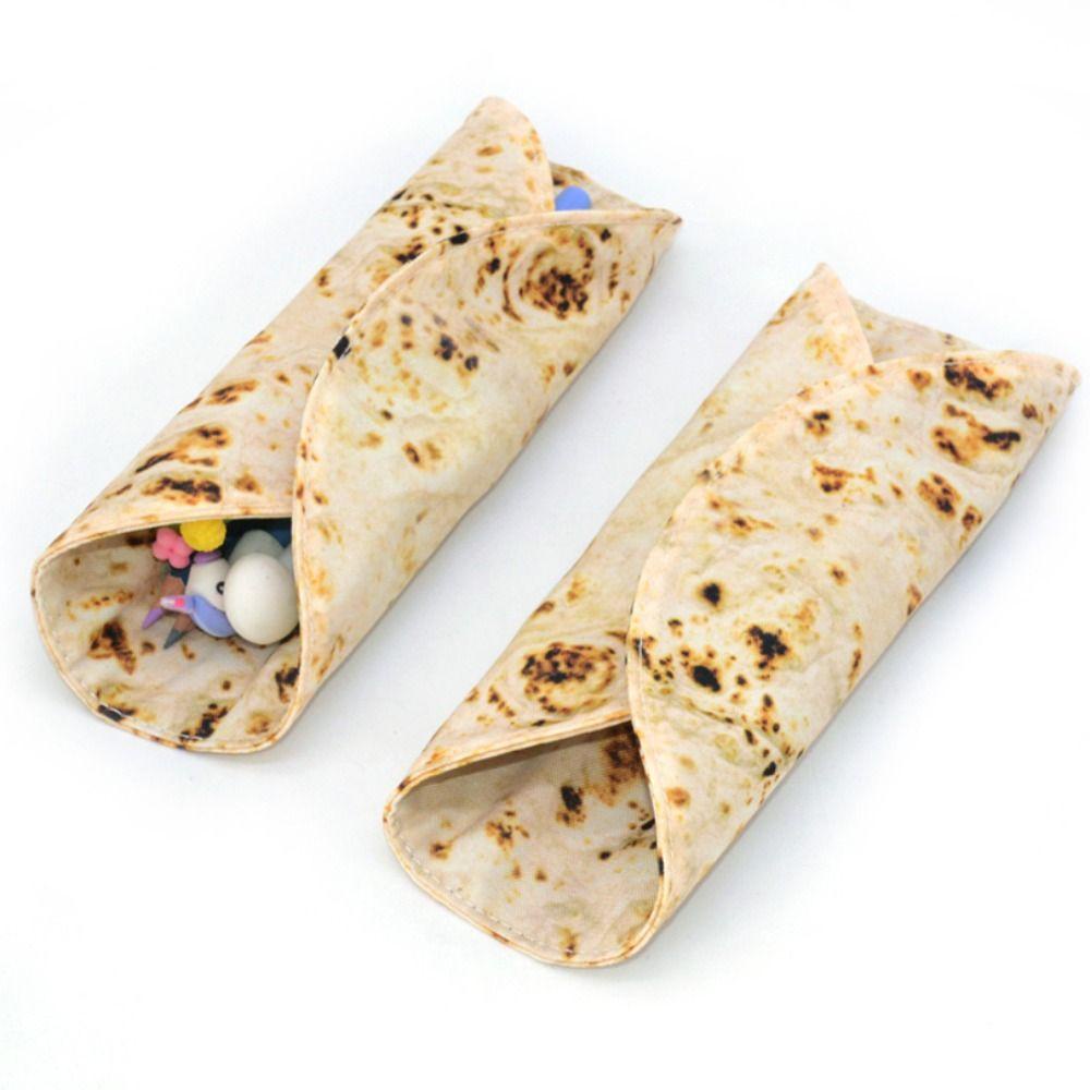 RAINBOW Túi Đựng Bút Bằng Vải Canvas 8 Lỗ Hình Bánh Pancake Tiện Dụng