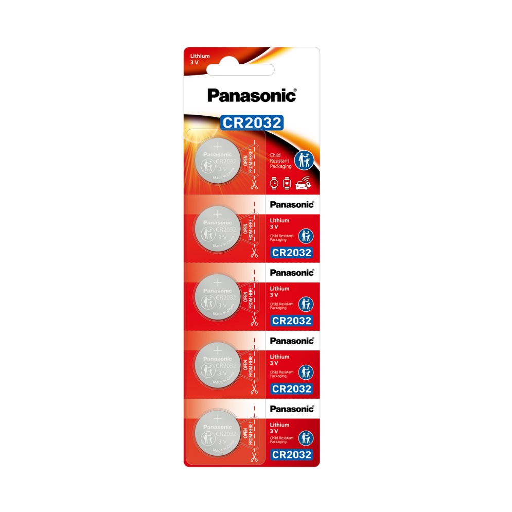 Vỉ 5 viên Pin nút Panasonic 3V CR-2032/5BEW - Hàng chính hãng