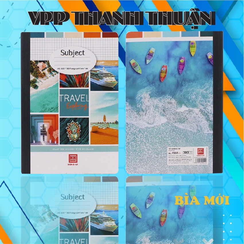 Sổ caro 300 trang Subject Hồng Hà