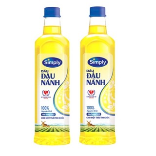 Combo 2 Chai dầu ăn đậu nành Simply 1 lít - hàng chính hãng