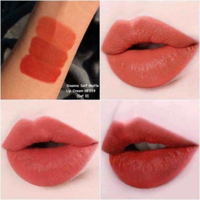 Set Son Kem Lì 3 Cây Sivanna 3 Colors Soft Matte Lip Cream Set HF359