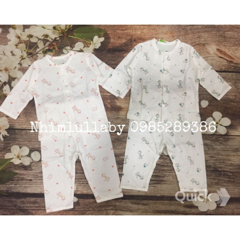 Bộ sơ sinh cài giữa cotton mềm min Lullaby
