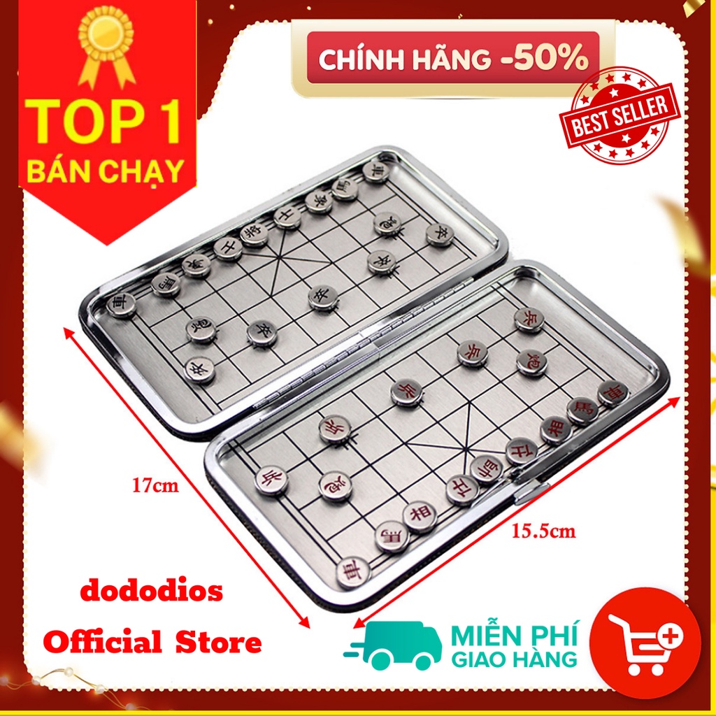 Bộ cờ tướng mini bỏ túi bằng nam châm gập gọn 15x16Cm - hàng chính hãng dododios