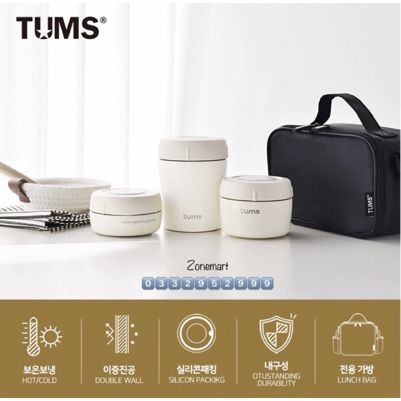 Bình ủ cháo giữ nhiệt Tumps macaron Hàng có sẵn