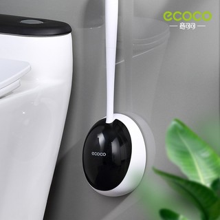 Cọ vệ sinh ecoco chổi rửa toilet silicon dán tường có nắp đậy chống bắn nước-e2023
