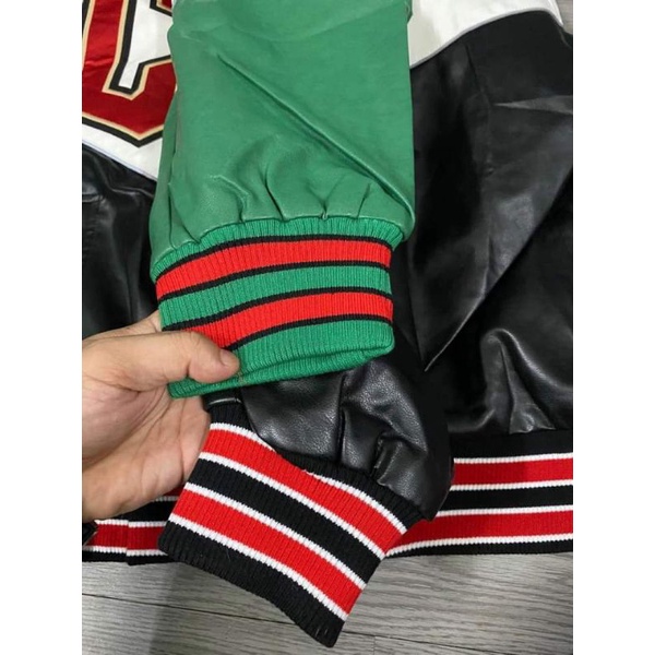 Áo Khoác Varsity Cao Cấp Phối  Da Cho Nam Nữ