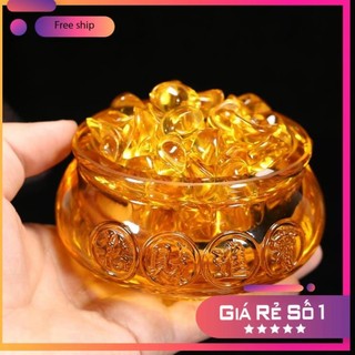 Bát Tụ Bảo Thỏi Vàng Kim Nguyên Bảo kèm đế gỗ