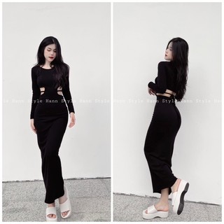 Đầm khoét eo dáng dài  ( có bigsize )