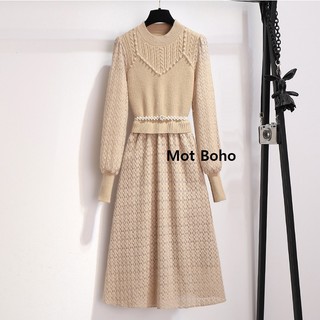 Váy ren mềm kèm đai ngọc