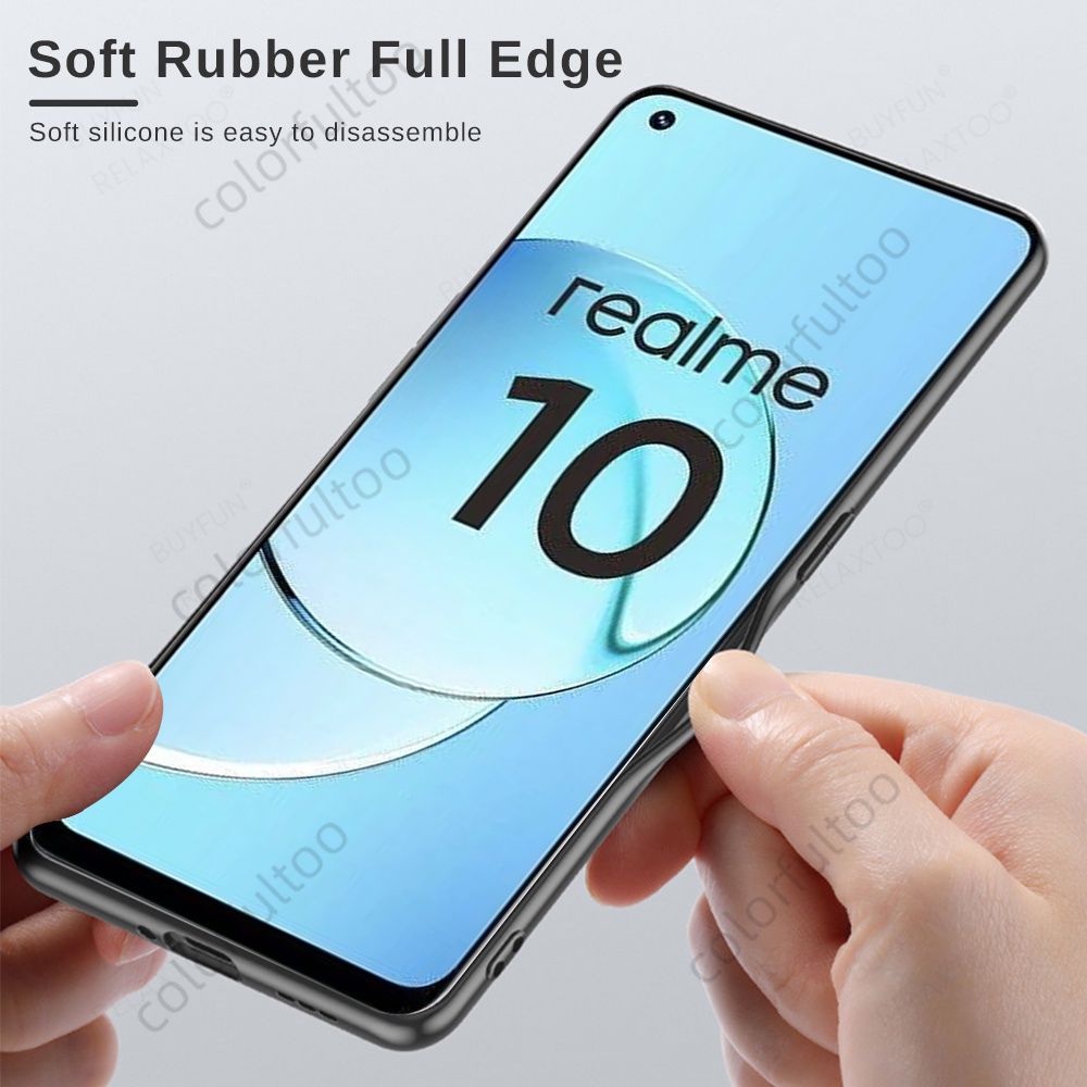 Ốp Điện Thoại Da Cừu Màu Trơn Chống Sốc Cho Realme 10 9 Pro Plus 9Pro + 10Pro + Realme9 Realme10 4G 5G Real me 10