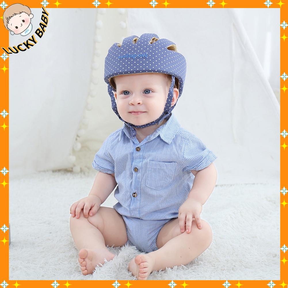 Mũ bảo vệ đầu cho bé đa năng - Nón bảo hiểm bảo vệ đầu cho bé tập bò/ tập đi/ chạy xe đạp/ ngồi xe máy - có thể điều chỉnh thoáng khí - LUCKYBABY