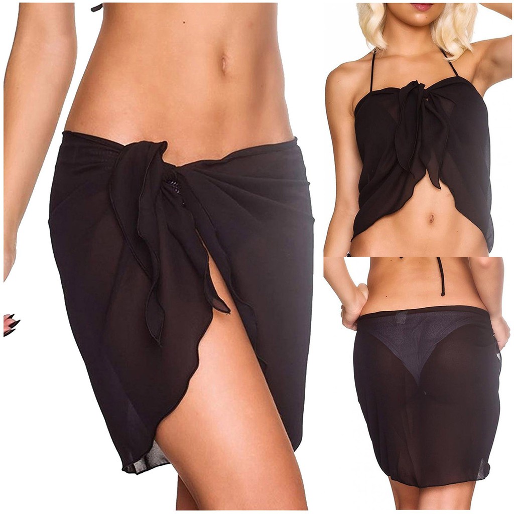 Áo Choàng Váy Đi Biển Màu Trơn Gợi Cảm