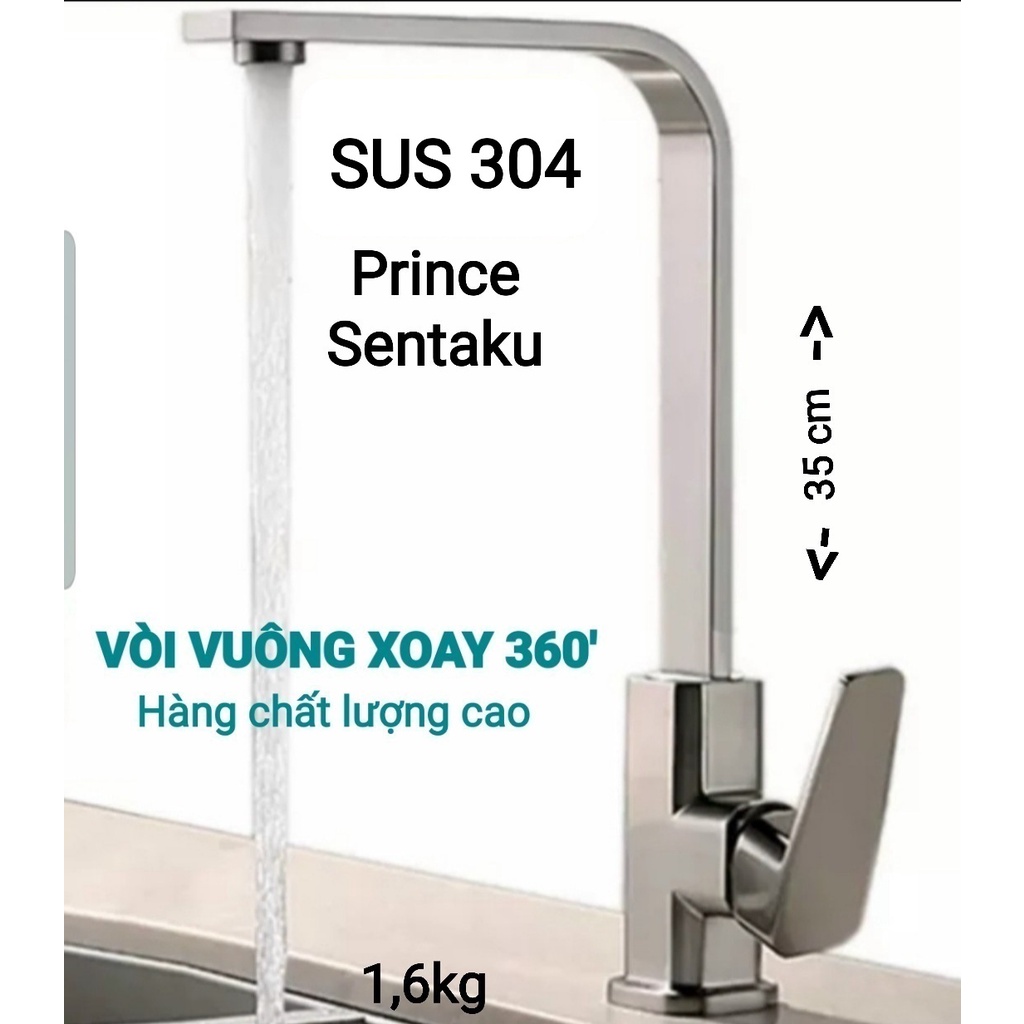 Chậu rửa bát Một hố INOX SUS 304 SRV68*45  Đúc Liền Khối Dày 3mm Bảo hành 3 Năm - Sentaku