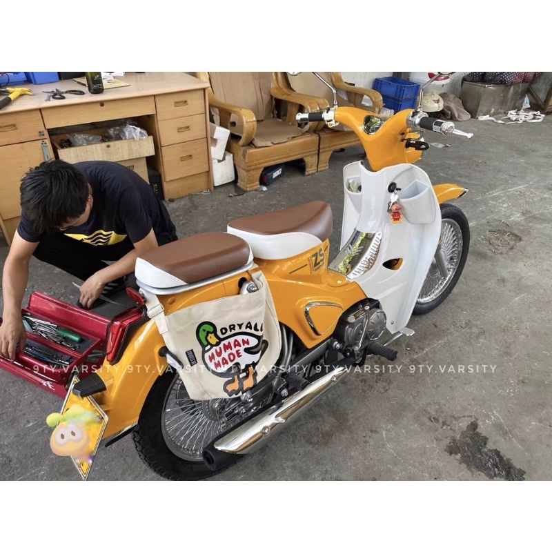 Túi tote canvas Unisex vịt humanmade 9ty có ngăn khóa kéo bên trong phong cách cá tính đường phố trẻ trung