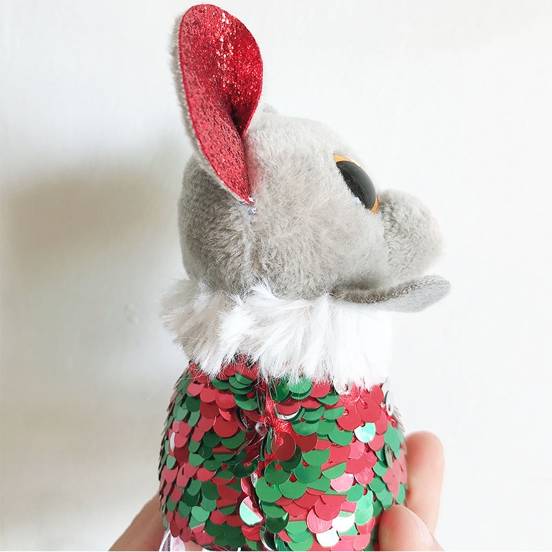 Ty Móc Khóa Búp Bê Nhồi Bông Mềm Mại Đính Kim Cương Sequin Slush Wave Ánh Trăng Khuyết Hình Động Vật