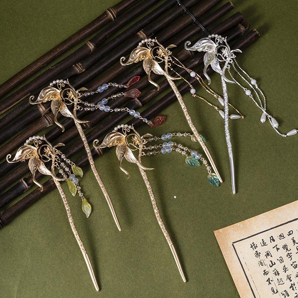 IVORY Trâm Cài Tóc Phối Tua Rua Phong Cách Trung Hoa Cổ Điển Cho Nữ