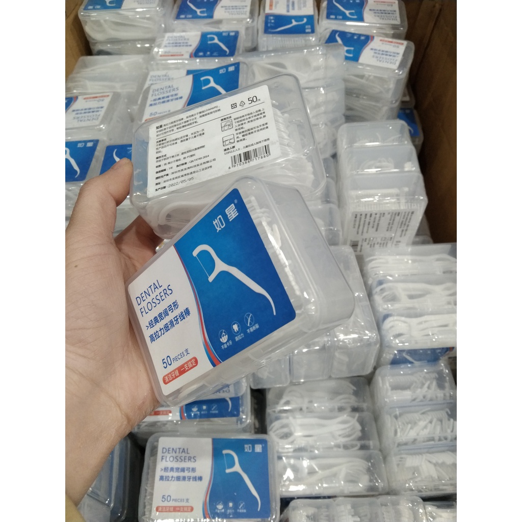 Hộp 50 cây tăm chỉ nha khoa siêu sắc siêu tiện lợi