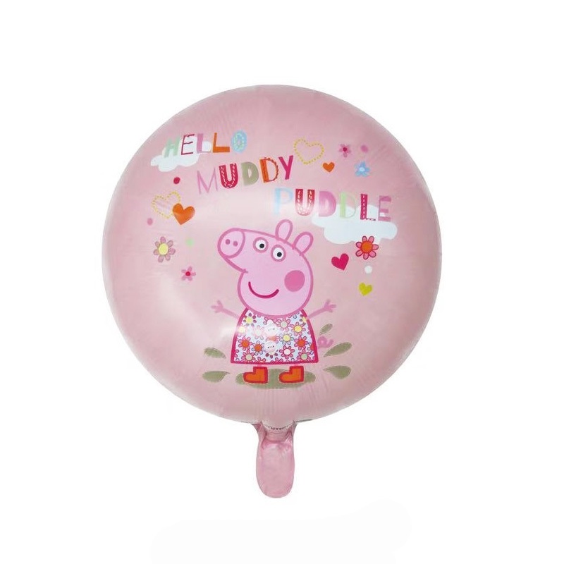 18 inch Heo Peppa khinh khí cầu hoạt hình đồ chơi trẻ em trang trí tiệc sinh nhật bóng bay heli tắm em bé Nguồn cung cấp tiệc theo chủ đề
