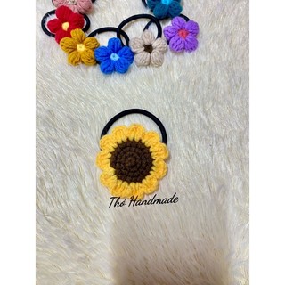 [Handmade] Dây cột tóc len hoa