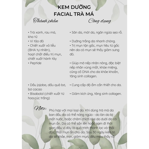 HỦ KEM DƯỠNG DA - FACIAL CARE