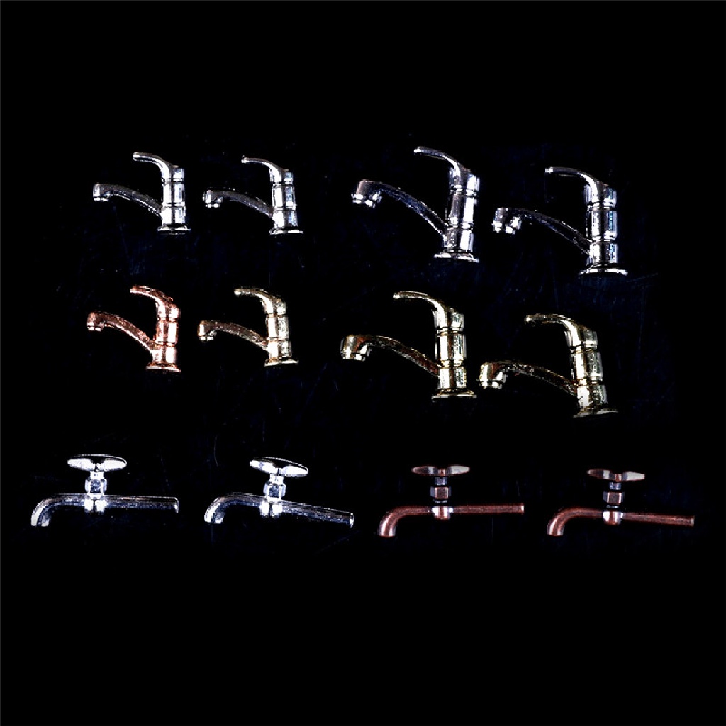 Bộ 2 Vòi Nước Bằng Hợp Kim Tỉ Lệ 1: 12 Dùng Trang Trí Nhà Búp Bê