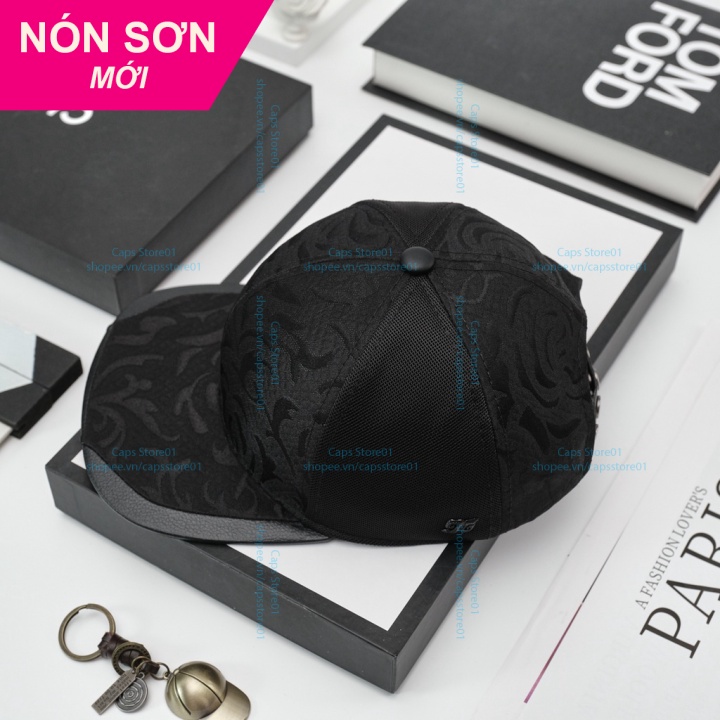 Mũ Lưỡi Trai Nón Sơn Snapback Hoa Văn Đen Chính Hãng Hàng Chuẩn Tem 7 Màu Cao Cấp Mới / Nón Kết Sơn
