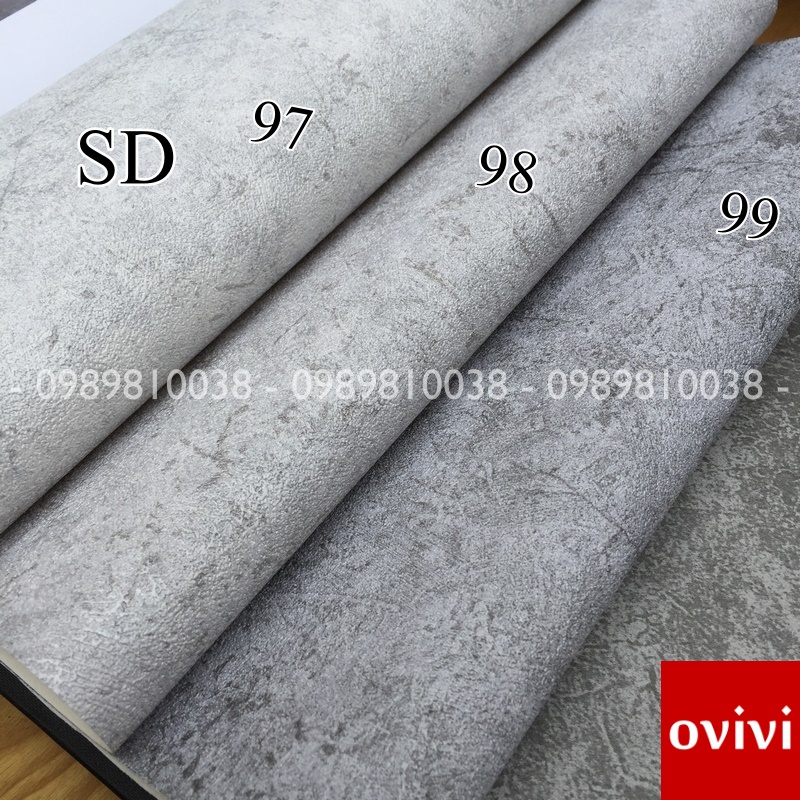 Giấy dán tường hàn quốc xi măng khổ 106cm loại dày dán phòng ngủ phòng khách cao cấp Ovivi