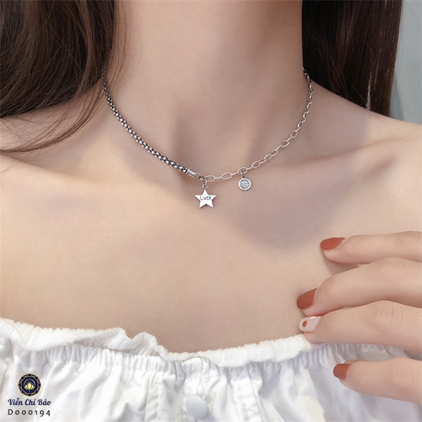 Dây chuyền choker bạc nữ Lucky Star chất liệu bạc thái 925 thời trang phụ kiện trang sức nữ Viễn Chí Bảo D000194