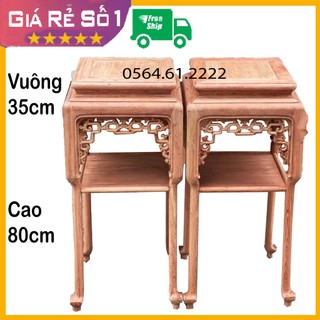 Đôn trơn phòng khách vuông gỗ hương mặt 35 cao 80cm