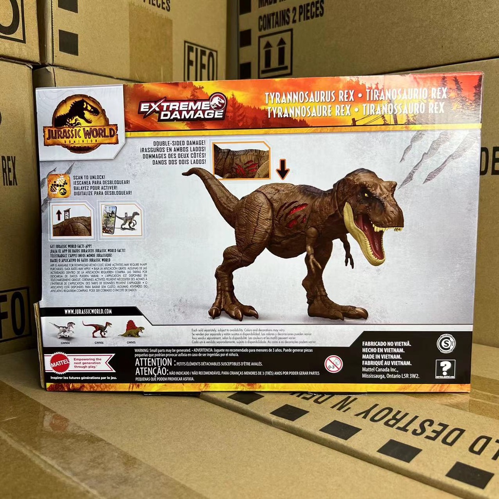 Đồ Chơi Jurassic World Dominion Mattel T-Rex(Tyrannosaurus Rex Damage) (Bản Dominion mã vạch trên lưng)