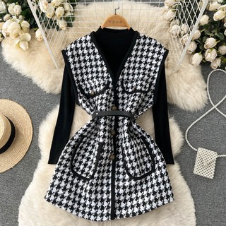 [Hàng order] Set áo váy len full set cho nữ thu đông