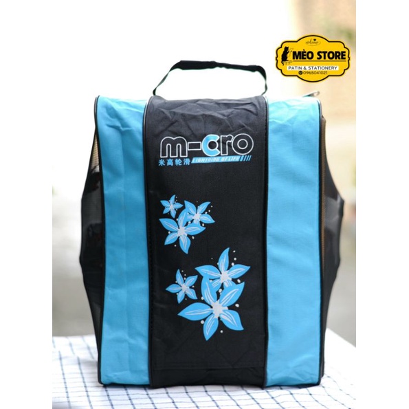 Túi đựng giày patin có 3 ngăn: ĐỰNG GIÀY PATIN + BẢO HỘ CHÂN TAY + MŨ PATIN và các đồ dùng cá nhân khác