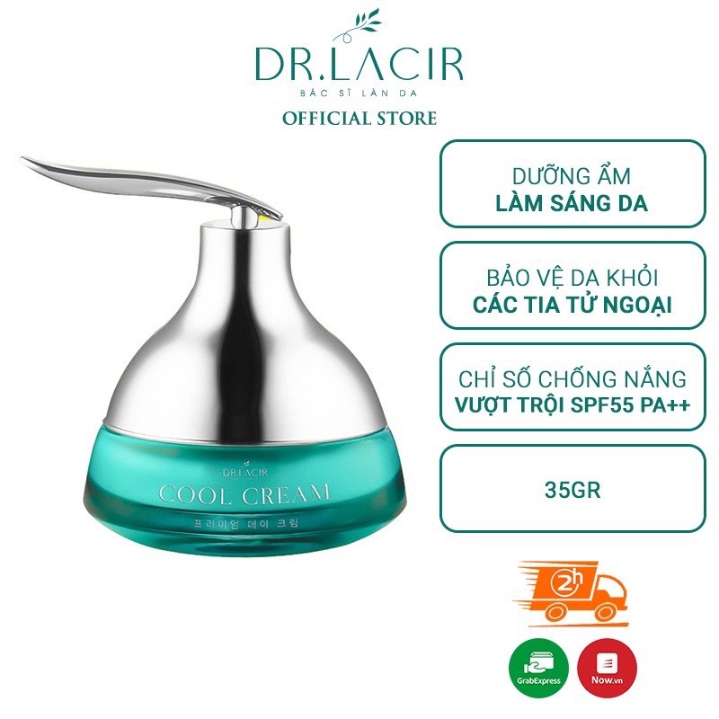 Kem Chống Nắng, Kem Dưỡng Trắng Da Dr Lacir Cool Cream Kiềm Dầu, Da Khô Hiệu Quả - Dung Tích 35ml