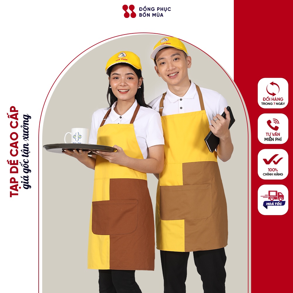 Tạp dề phong cách Hàn Quốc chống thấm nước, chống bám bẩn thương hiệu DONGPHUCBONMUAOFFICIAL sẵn hàng