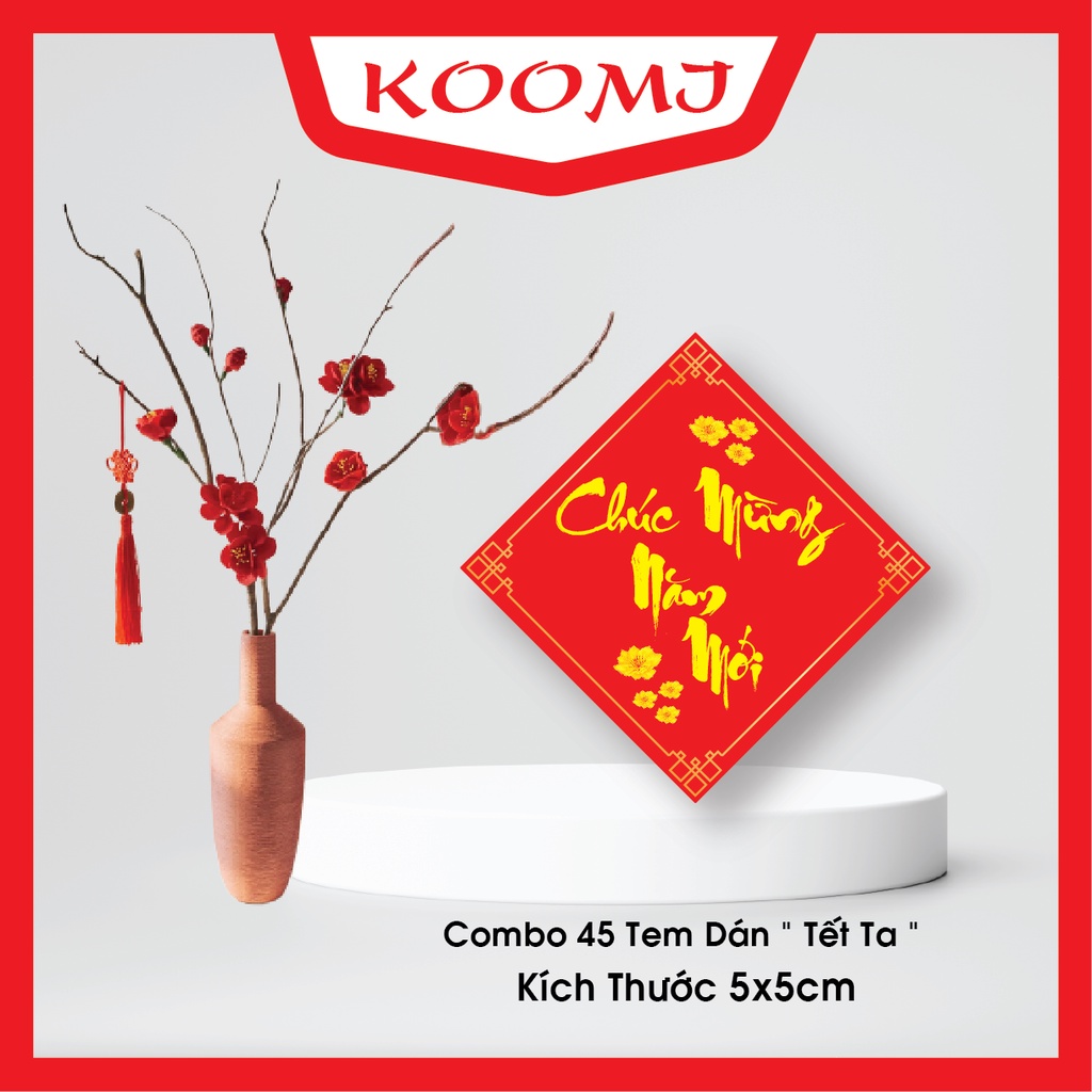 Tem dán đồ ăn vặt, hoa quả, mứt quà tặng Tết