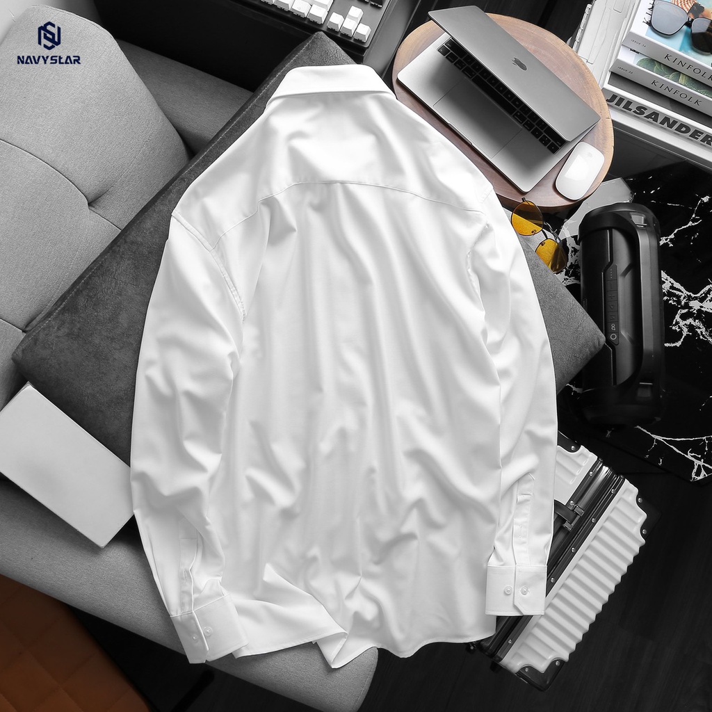 BIGSIZE NAM 80-140KG ÁO SƠ MI TRẮNG TAY DÀI SD012 2BIG NAVY STAR