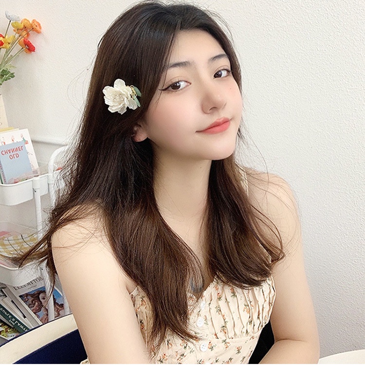 Kẹp Tóc Hình Hoa Chi Trà Đính Ngọc Trai Nhân Tạo Phong Cách Pháp Thời Trang Tinh Tế Cho Nữ