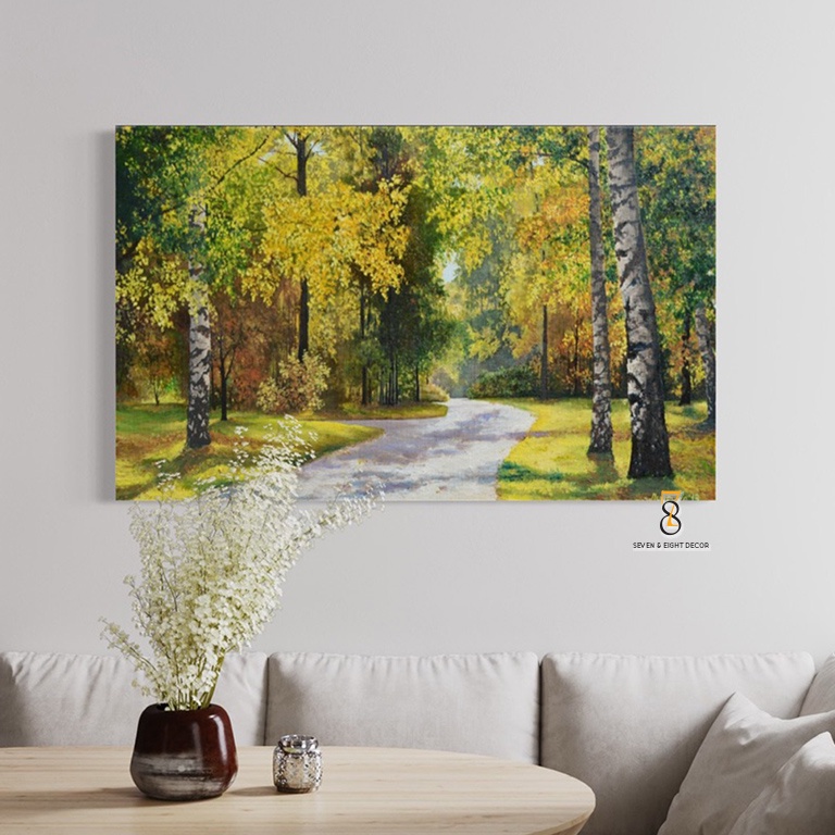 Tranh Canvas | Tranh Phong Cảnh Phong Cách Sơn Dầu 1FHLANS011 | Tranh Đã Căng Khung | Tặng Kèm Đinh Đa Năng 78Decor