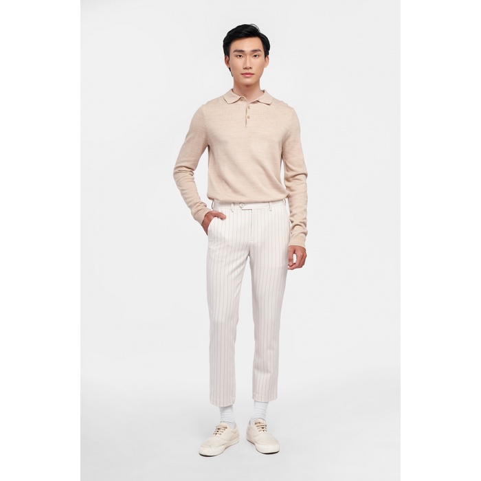 Quần Tây Nam Polyester Kẻ Sọc Form Slim Crop - Routine 10F21PFO005