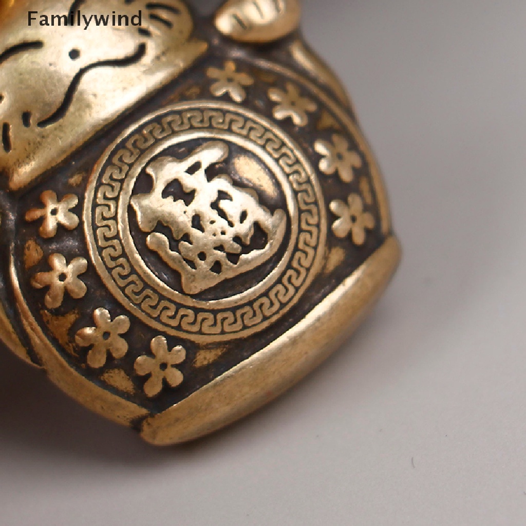 Mặt Dây Chuyền Hình Mèo May Mắn Bằng Đồng Nguyên Chất DIY