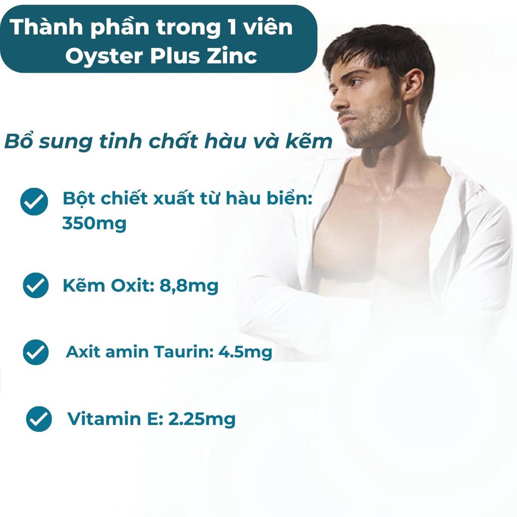 Viên Hàu Úc Oyster Plus bổ sung tinh chất hàu , tăng cường sinh lý nam 60 viên