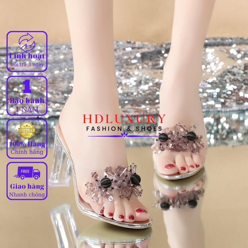 Guốc cao gót mũi nhọn HDLUXURY pha lê cao cấp E39